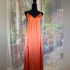 H&M Medium orange satin slipdress NWOT